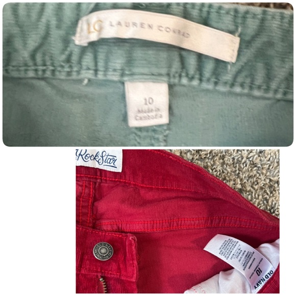 2/$20 Old Navy Red Corduroy and LC Lauren Conrad Blue Corduroy Pants size large - Picture 8 of 16